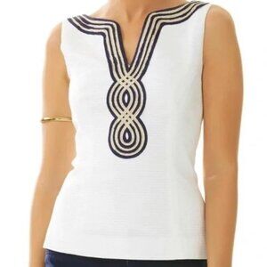 Lilly Pulitzer Gold Trim Janice Top